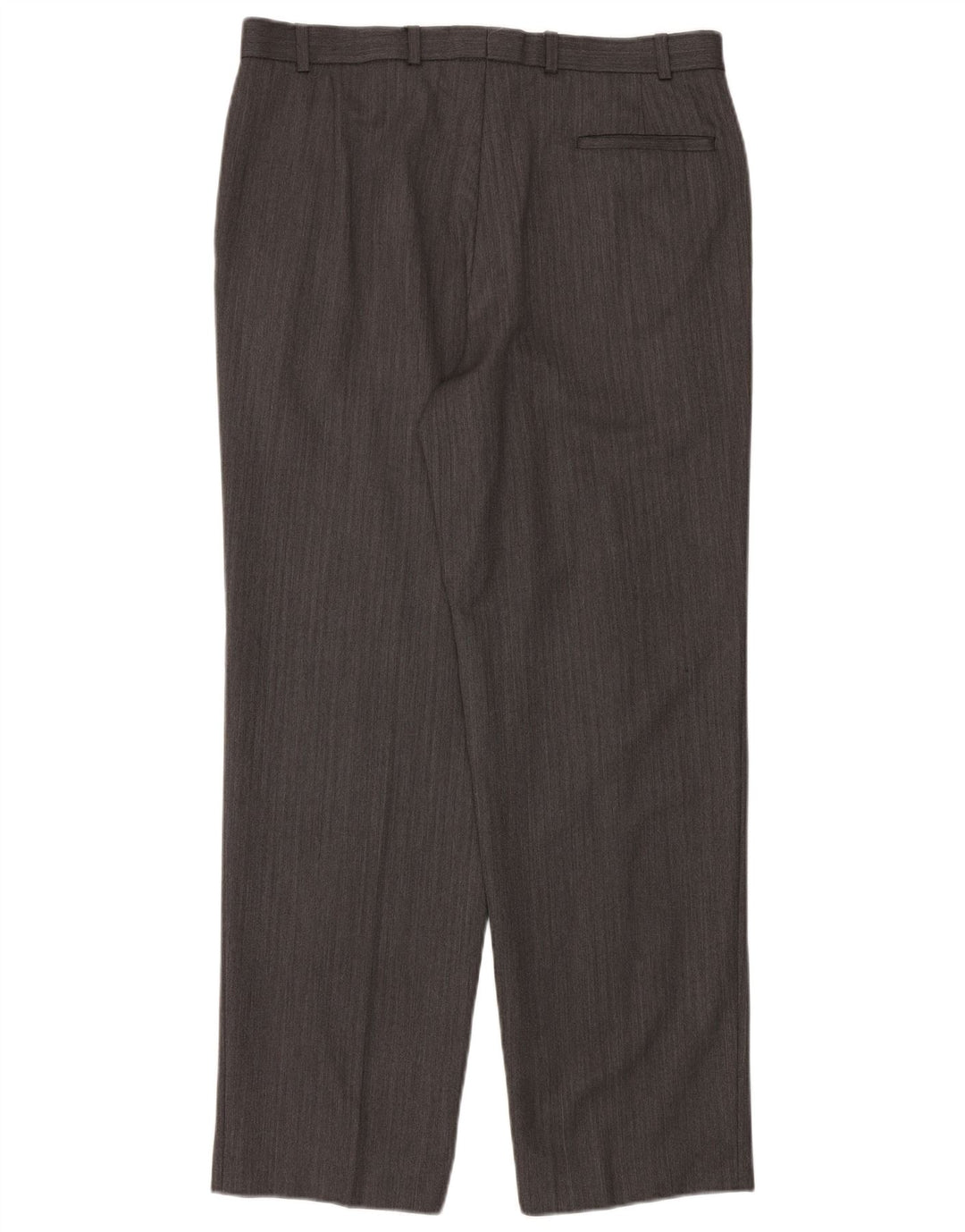 Marks & Spencer Pantalon de Costume Droit Homme W36 L31 Laine à Chevrons Gris