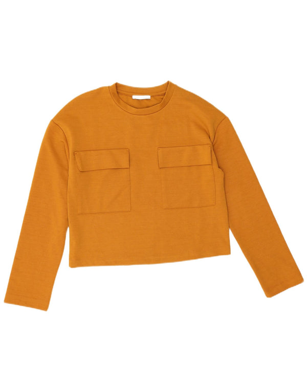 Zara Femme Top Manches Longues UK 10 Petit Orange
