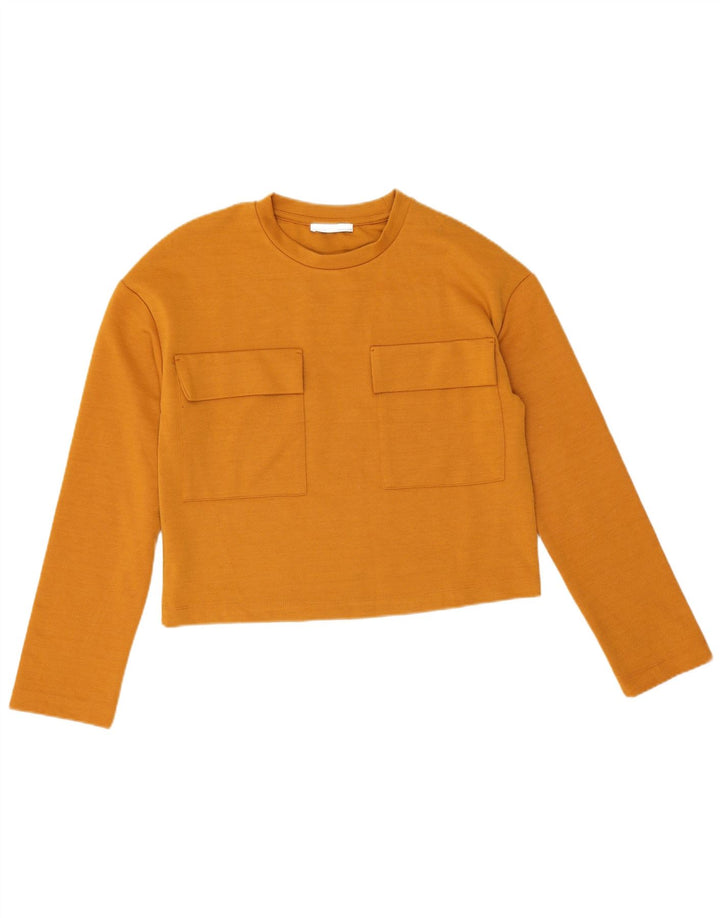 Zara Femme Top Manches Longues UK 10 Petit Orange