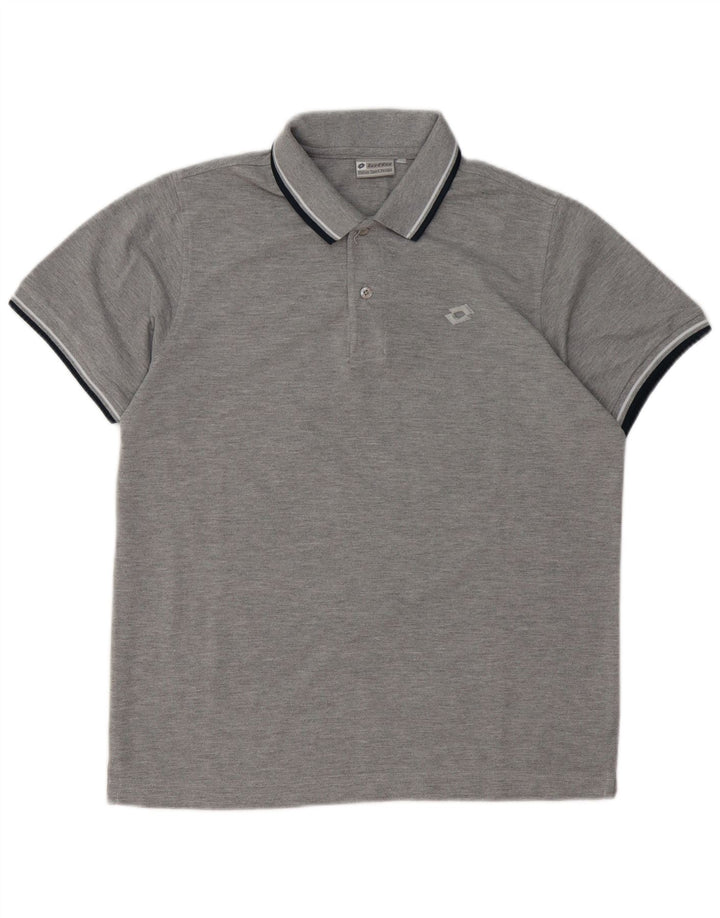 Lotto Polo Homme Gris Moyen Coton