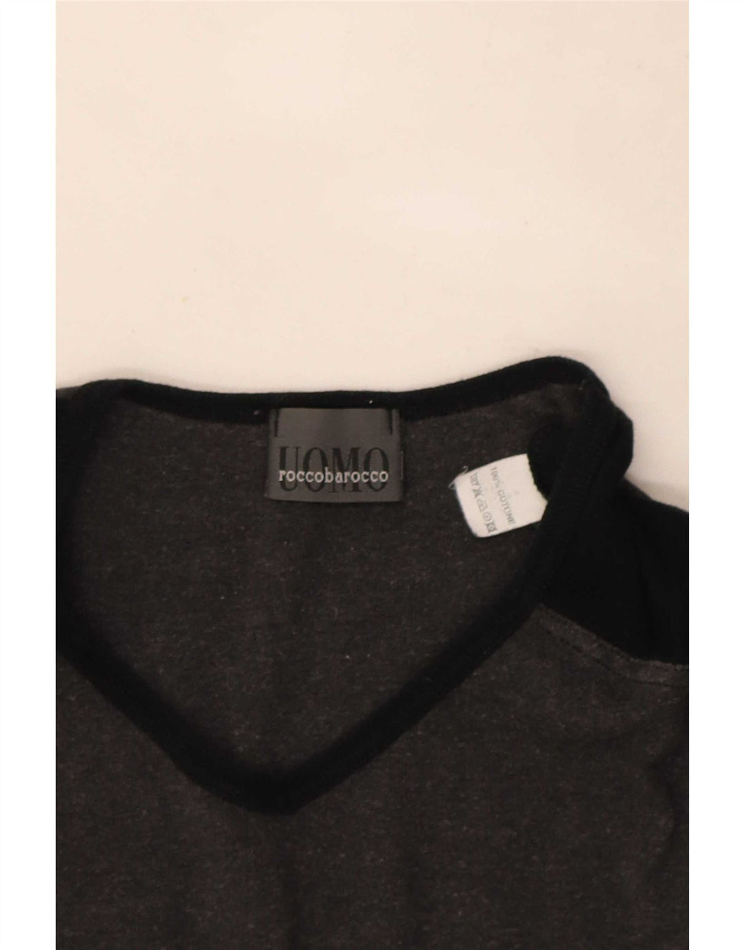 Roccobarocco T-Shirt Homme Haut Large Gris Colorblock Coton