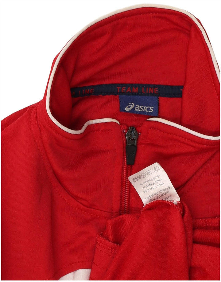 ASICS Veste de survêtement pour homme en polyester color block rouge moyen
