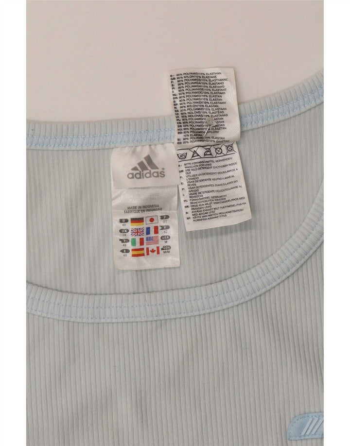 Adidas Débardeur Femme UK 14 Nylon Bleu Moyen