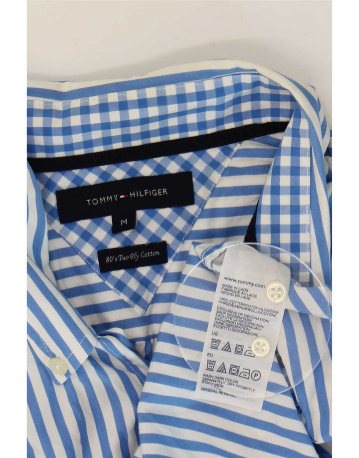 Tommy Hilfiger Chemise Homme Bleu Moyen En Coton À Fines Rayures
