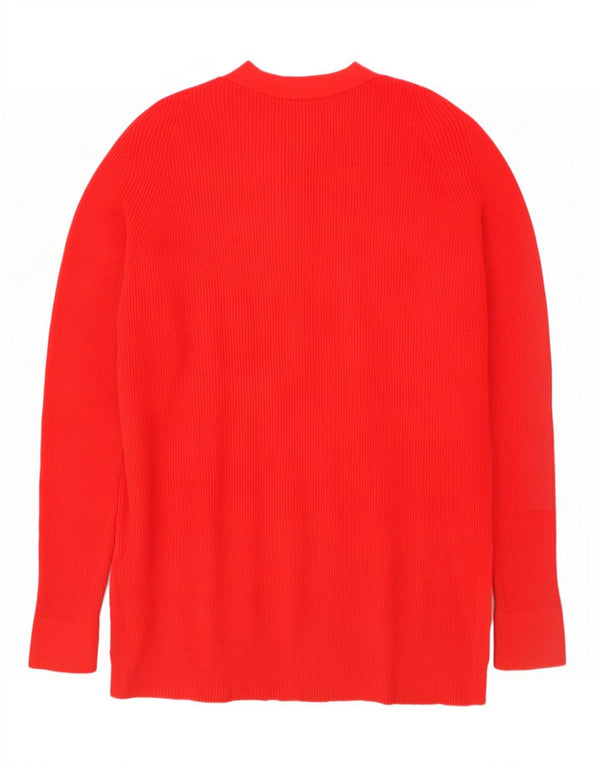 Marks & Spencer Pull surdimensionné à col en V pour femme UK 10 Petit Rouge
