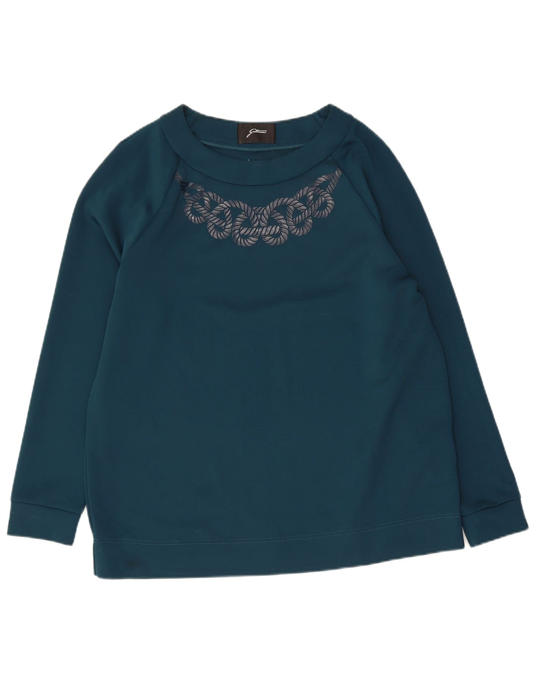 GATTINONI Sweat-shirt graphique pour femme UK 14 Grand Bleu Polyester