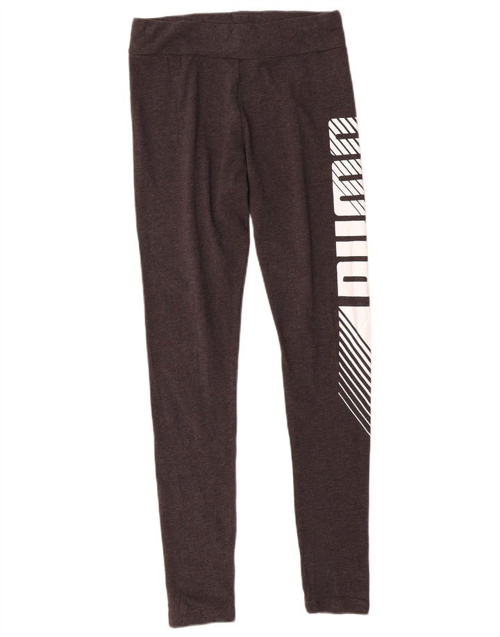Puma Leggings graphiques pour femmes UK 10 Small Gris Coton