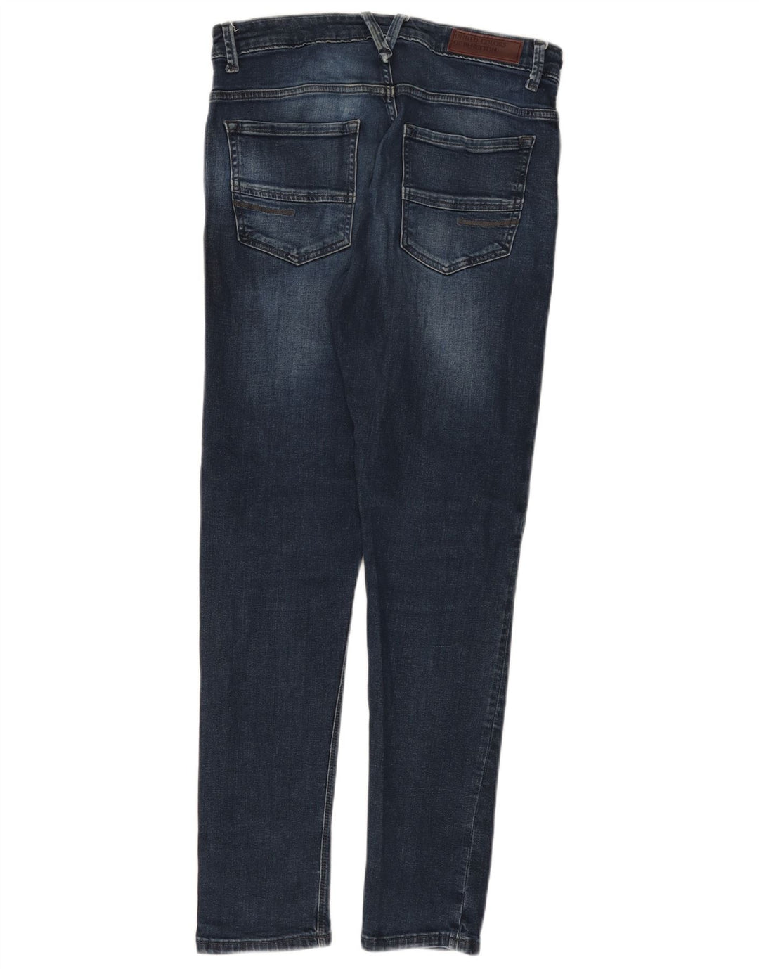 BENETTON Jean Slim Fuselé Femme W30 L30 Bleu Coton
