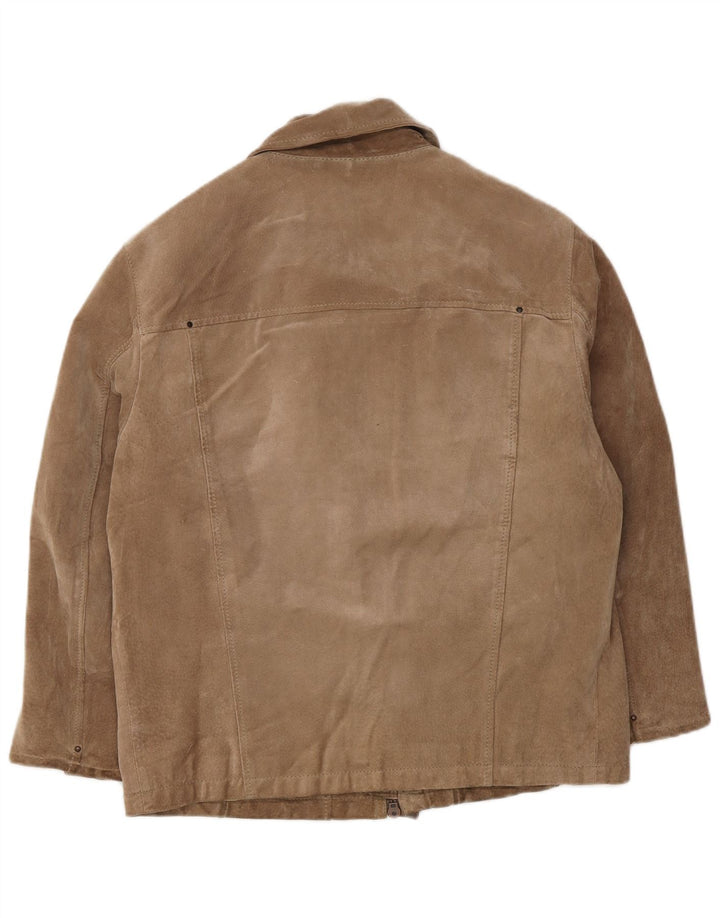 veste en daim homme vintage IT 50 grand cuir marron