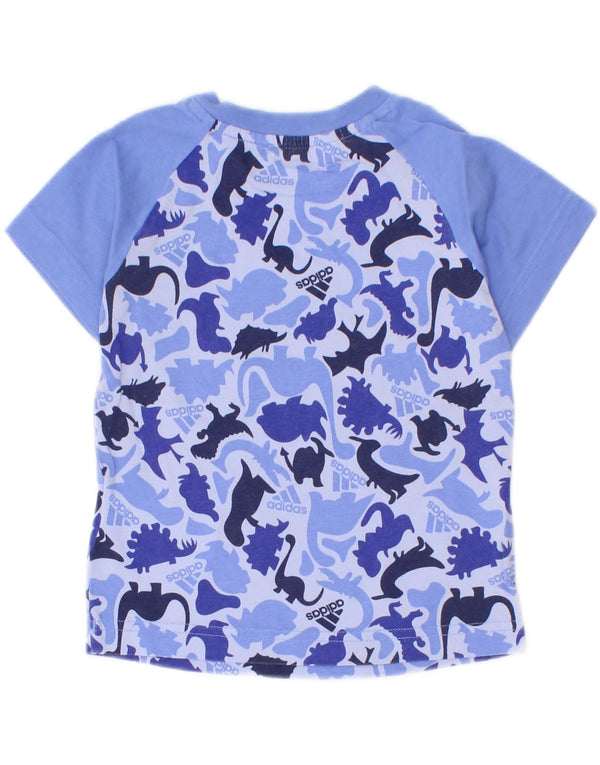 Adidas T-shirt graphique pour bébé garçon 9-12 mois en coton bleu imprimé animal