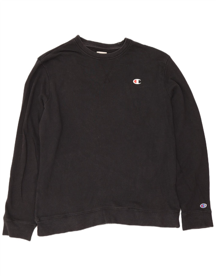Champion Sweat-shirt pour homme en coton noir Taille L