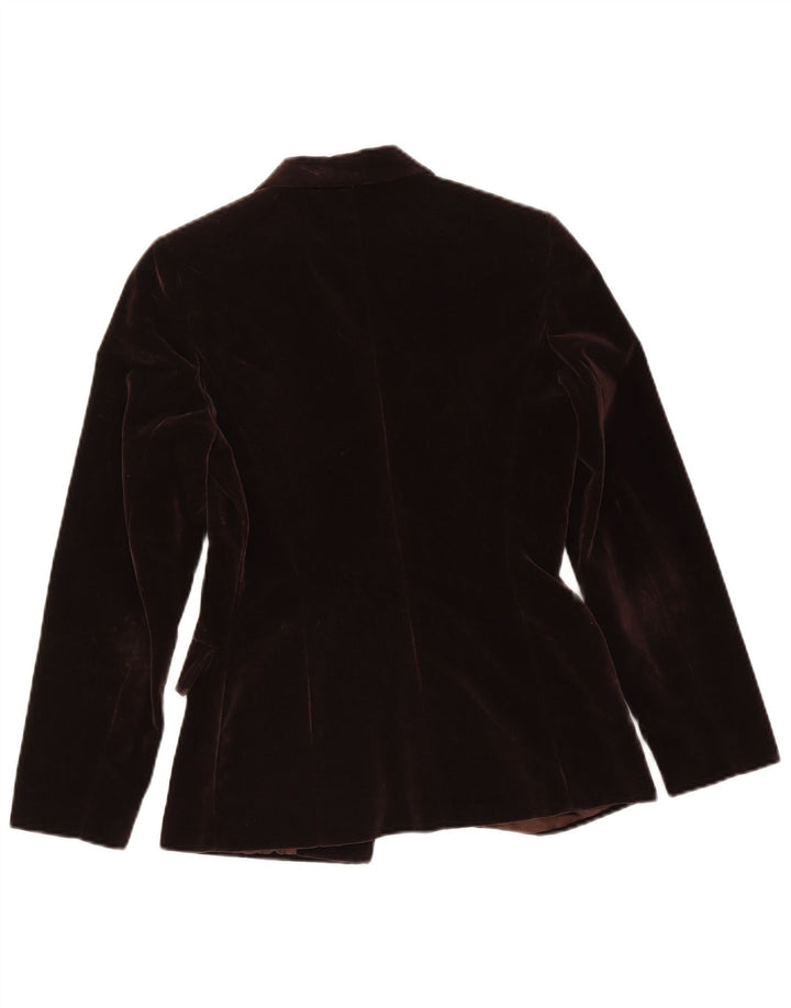 Lybido Veste blazer en velours à 3 boutons pour femme IT 42 en coton marron moyen