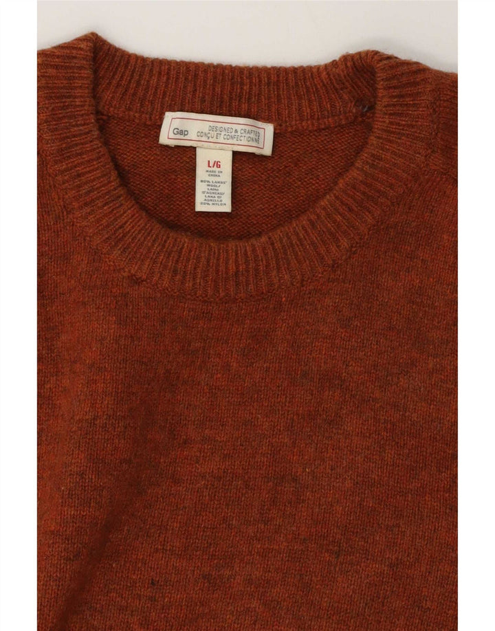 Gap Pull à col rond pour homme en laine d'agneau marron