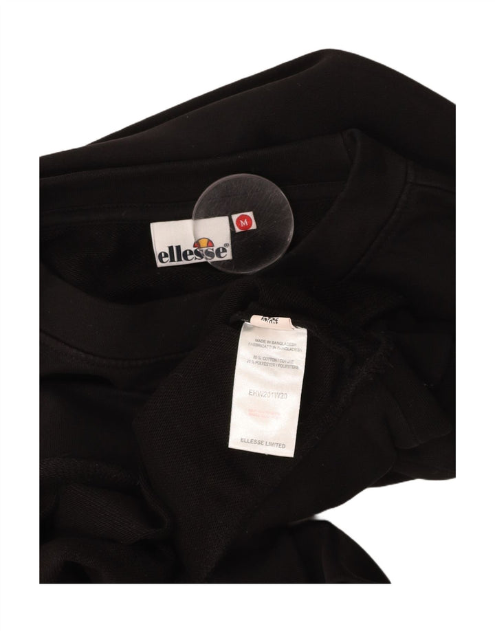 ELLESSE Sweat-shirt court surdimensionné pour femme UK 14 Noir moyen