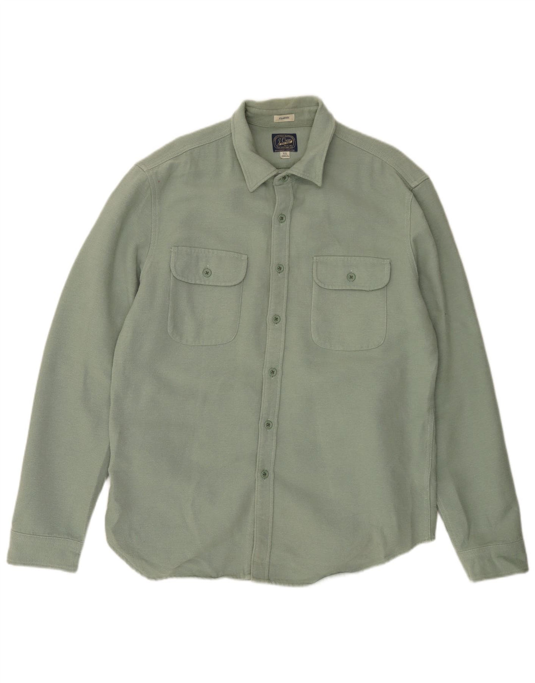 J. CREW Chemise classique en flanelle pour homme XL en coton vert