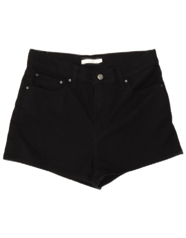 LEVI'S Short en Jean Taille Haute Femme W31 Coton Noir Moyen