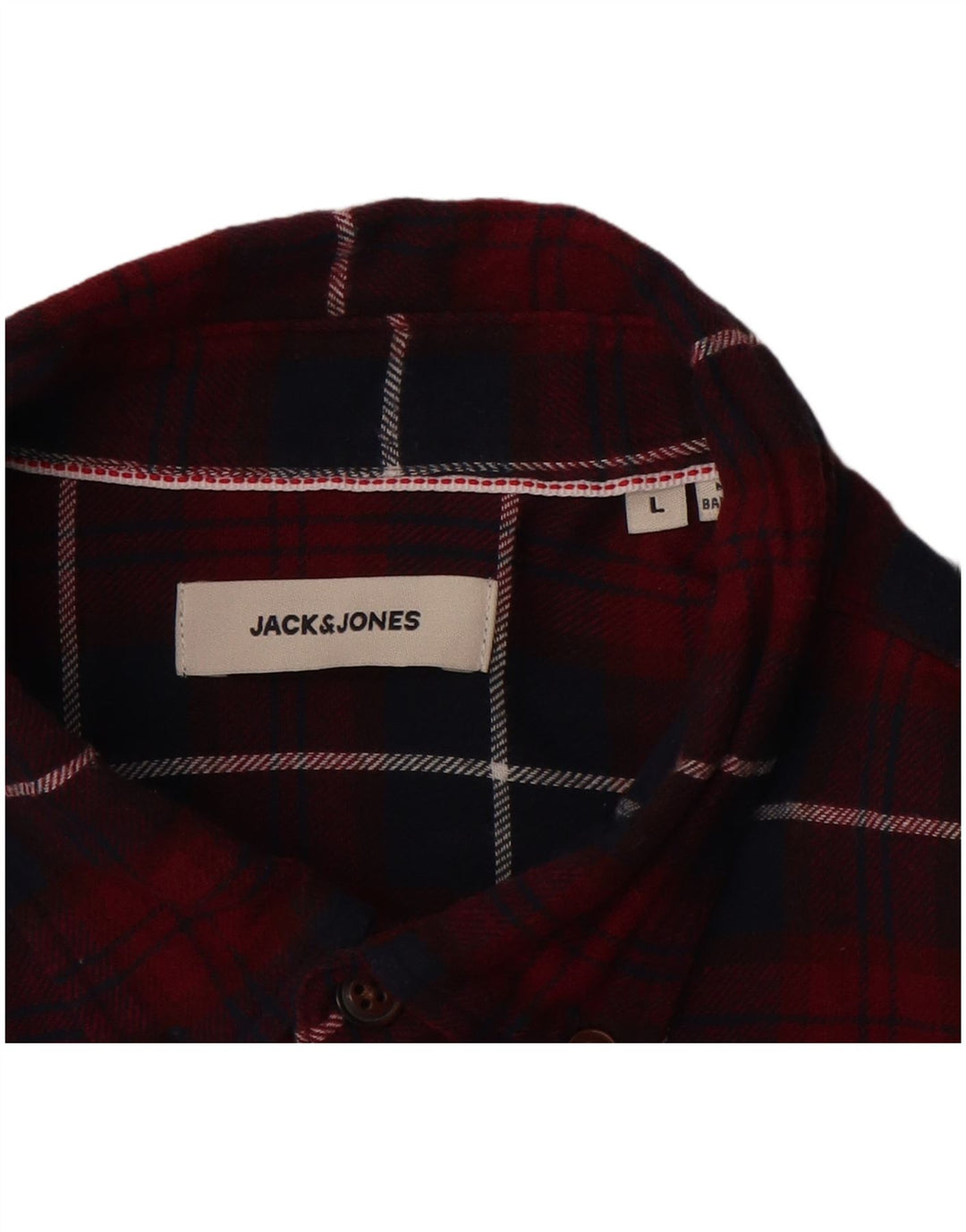 JACK & JONES Chemise Flanelle Homme Grand Carreau Bordeaux Coton
