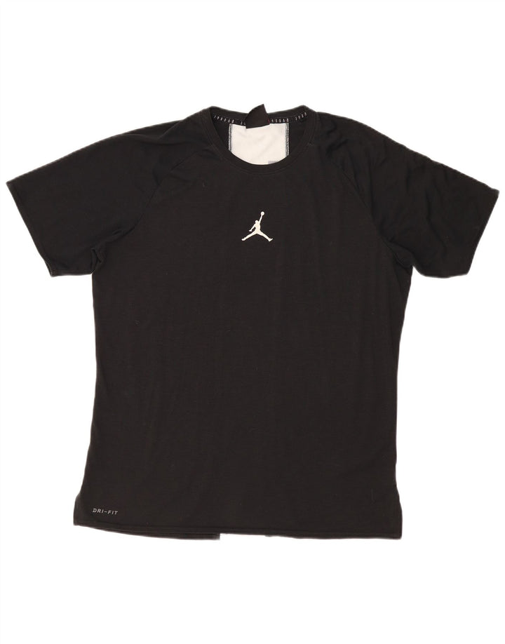 Jordan T-shirt graphique Dri Fit pour homme, grand modèle en polyester color block noir