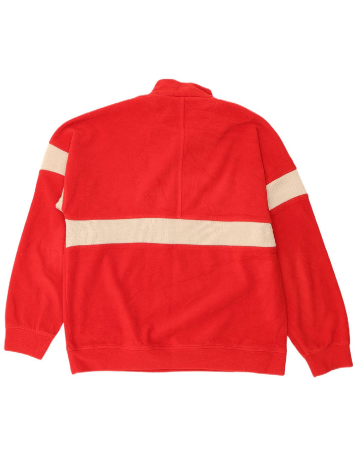 Lotto Pull polaire à col zippé pour homme XL Rouge Colorblock Polyester