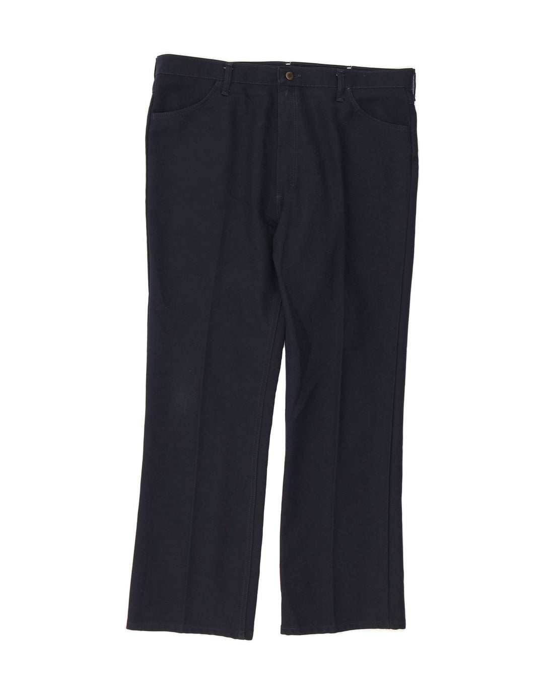 WRANGLER Mens Straight Casual Trousers W42 L32 Navy Blue Polyester Vintage Wrangler and Second-Hand Wrangler from Messina Hembry 