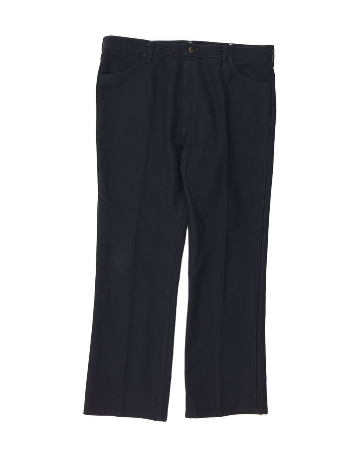 WRANGLER Mens Straight Casual Trousers W42 L32 Navy Blue Polyester Vintage Wrangler and Second-Hand Wrangler from Messina Hembry 