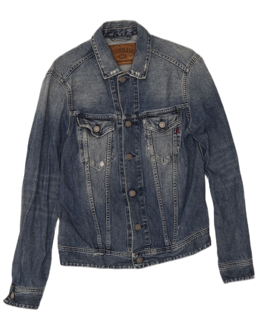 Replay Veste en jean vieilli pour femme UK 14 Bleu moyen Coton