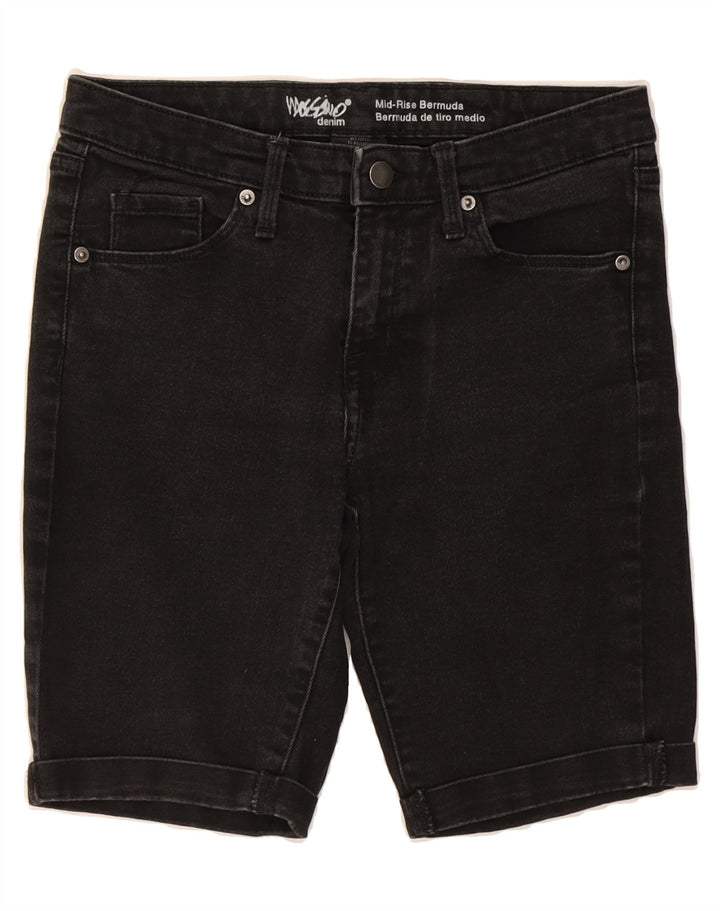 MOSSIMO Womens Mid Rise Denim Shorts US 6 Medium W28  Black Cotton Vintage Mossimo and Second-Hand Mossimo from Messina Hembry 
