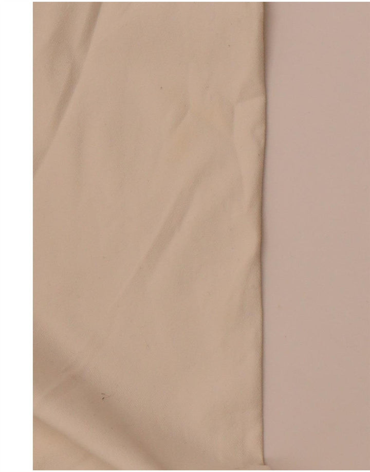 BENETTON Pantalon Chino Droit Femme UK 10 Small W28 L28 Coton Blanc