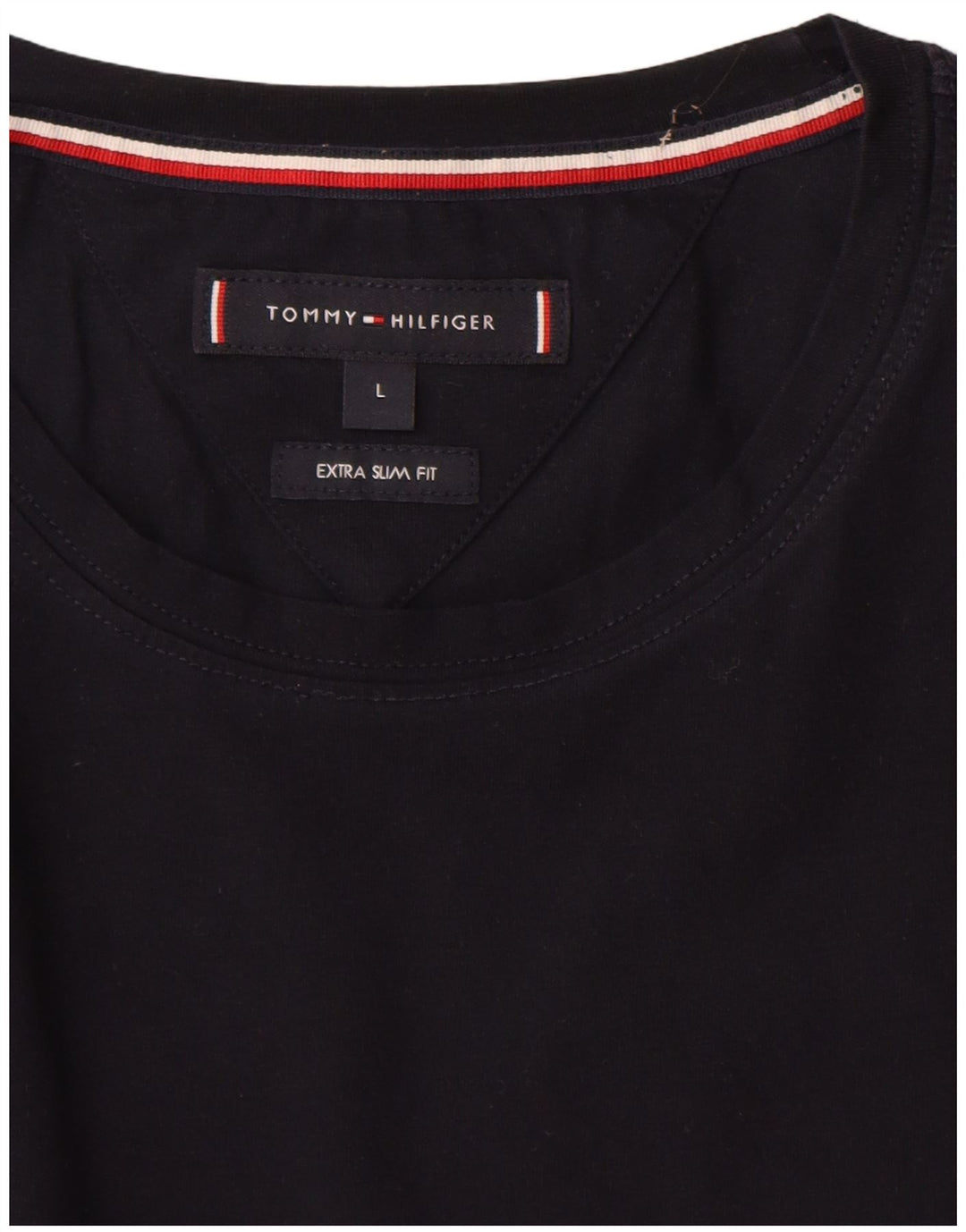 Tommy Hilfiger T-shirt extra fin pour homme Bleu marine Taille L
