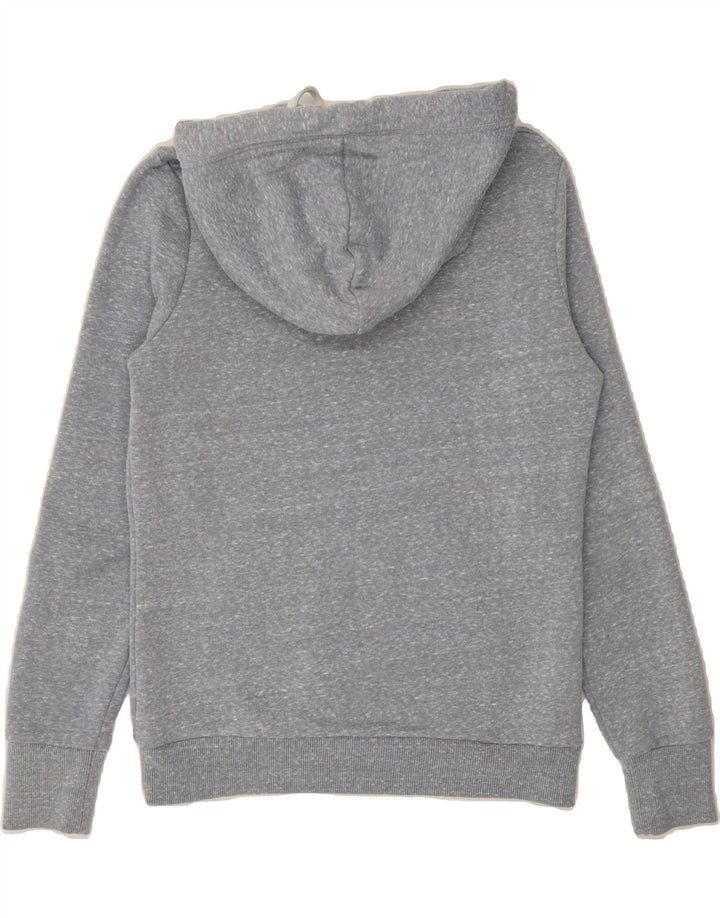 SUPERDRY Womens Oversized Hoodie Jumper UK 10 Small Grey Flecked Polyester Vintage Superdry and Second-Hand Superdry from Messina Hembry 