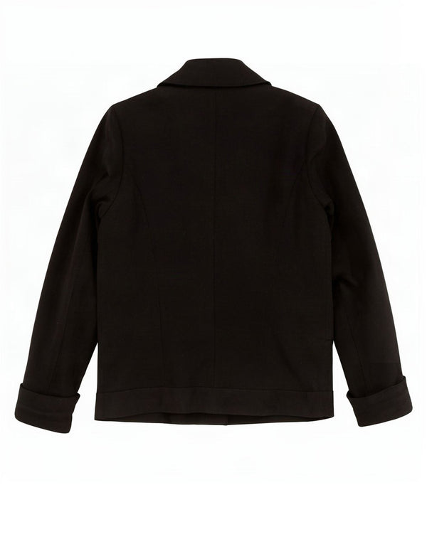 Topshop Veste Blazer Double Boutonnage Femme UK 8 Petite Laine Noire