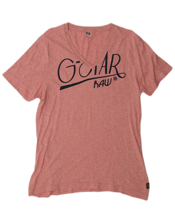 G-Star Homme Graphic T-Shirt Top XL Rose Coton