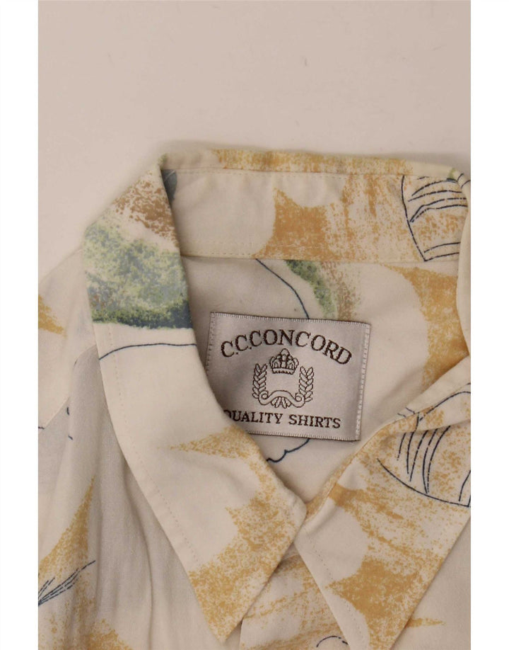 C.C.Concord Chemise à manches courtes pour hommes à motif abstrait XL Blanc