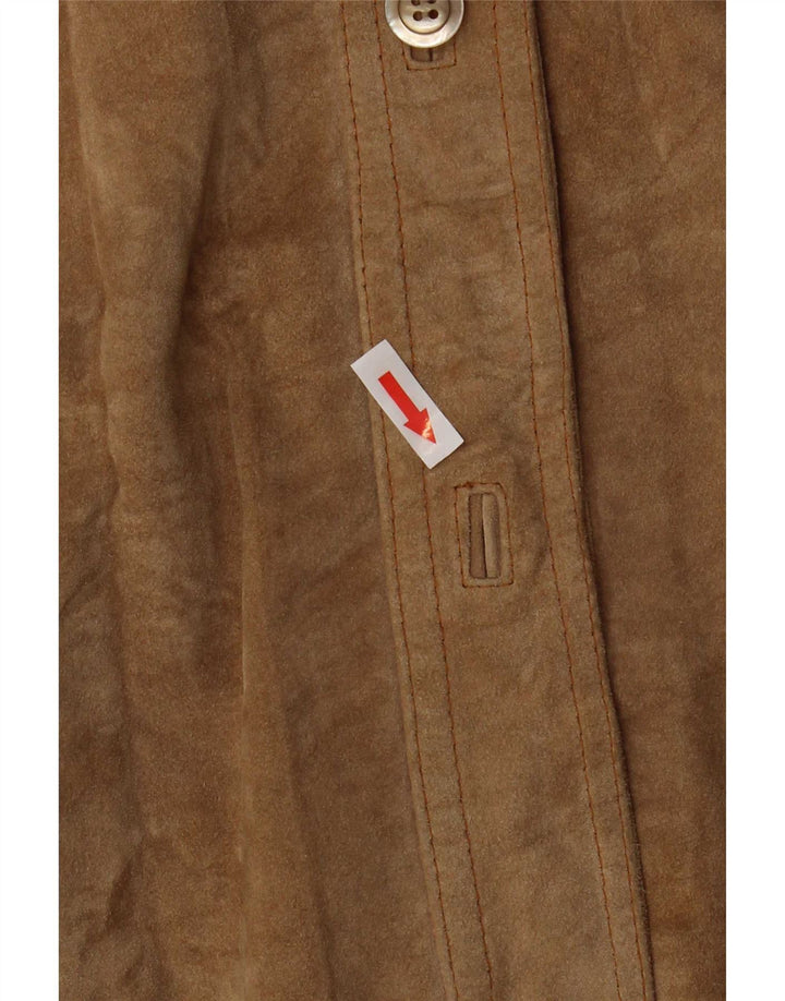 veste en daim femme vintage UK 18 XL Beige