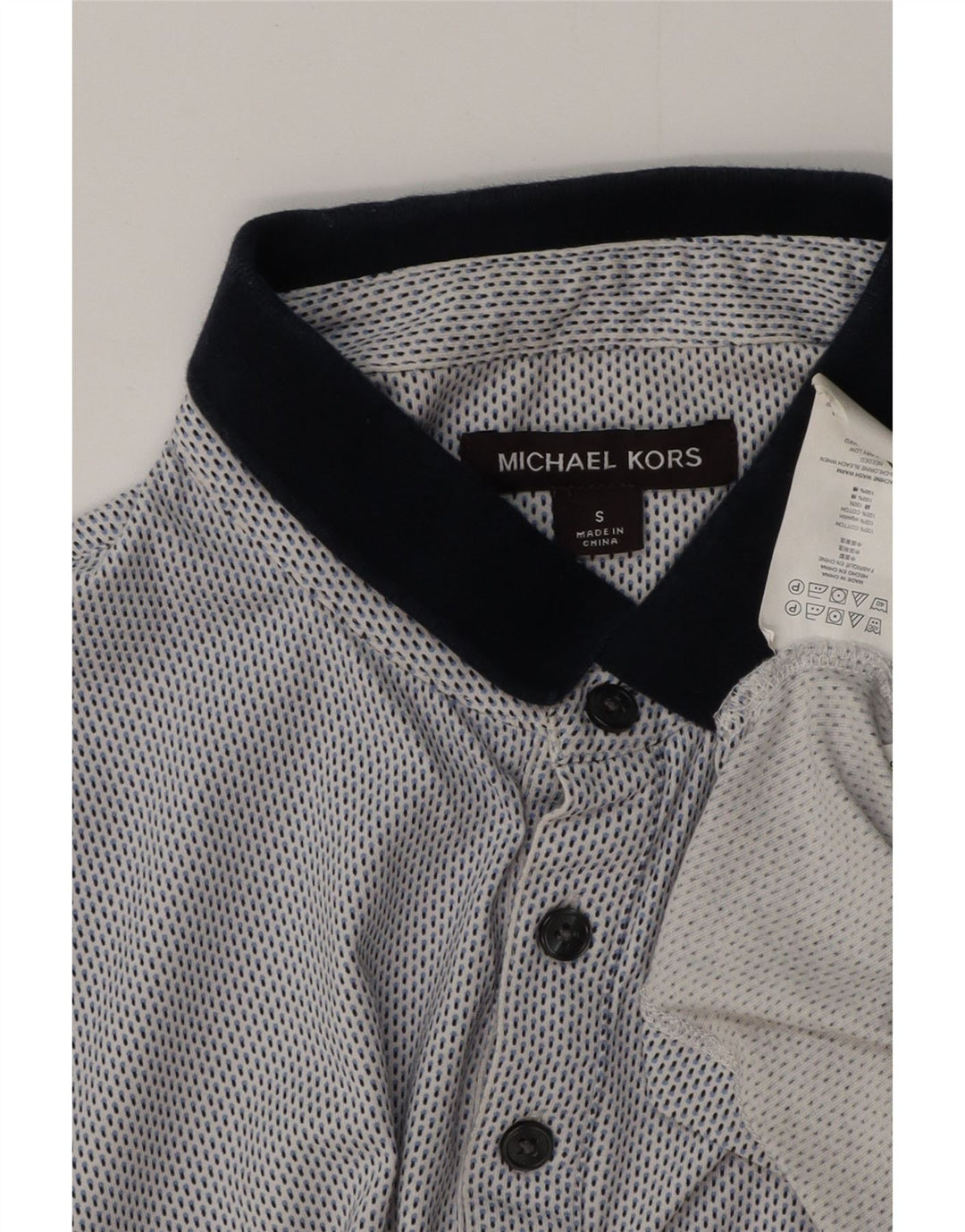Michael Kors Polo homme petit coton tacheté bleu