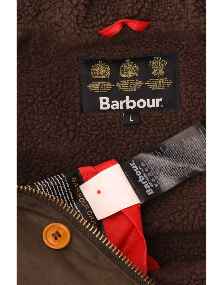 Barbour Veste à capuche en coton ciré pour homme UK 40 Large Marron