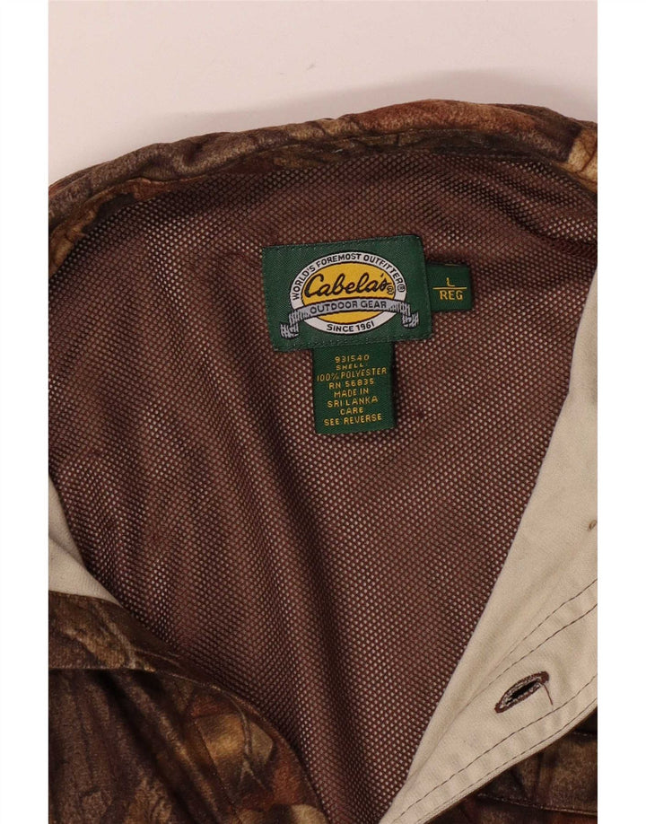 Cabela's Surchemise de chasse pour homme, grande chemise camouflage marron en polyester