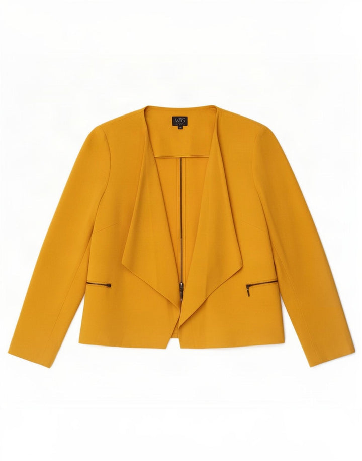 Marks & Spencer Veste blazer ouverte pour femme UK 20 2XL Jaune Polyester