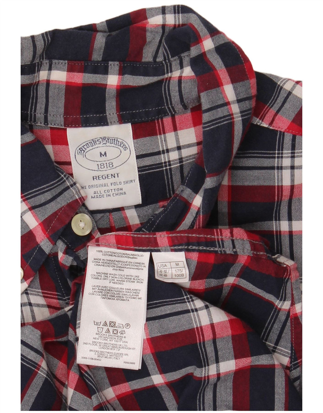 Brooks Brothers Chemise à Manches Courtes Regent Homme Bleu Marine Moyen à Carreaux