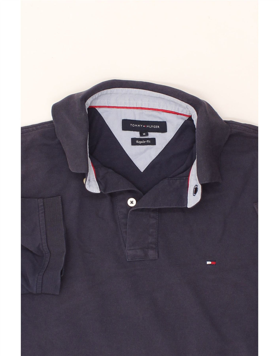 TOMMY HILFIGER Mens Regular Fit Polo Shirt Medium Navy Blue Cotton Vintage Tommy Hilfiger and Second-Hand Tommy Hilfiger from Messina Hembry 