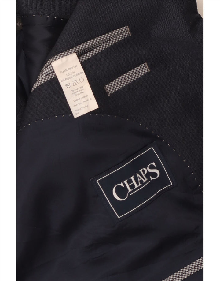 Chaps Veste Blazer 2 Boutons Homme IT 50 Large Bleu Marine Laine