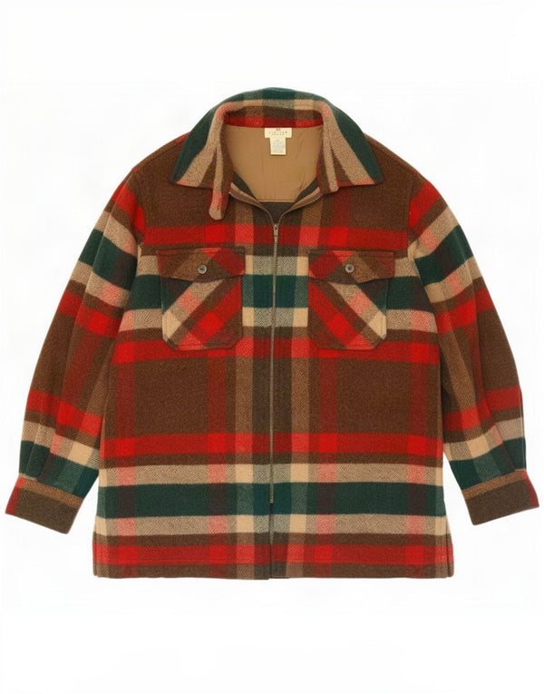 vintage Chemise en flanelle pour hommes Moyen Rouge Check Acrylique