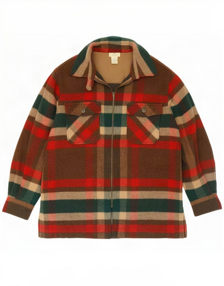 vintage Chemise en flanelle pour hommes Moyen Rouge Check Acrylique