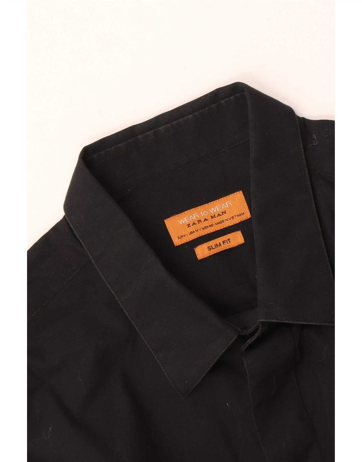 Zara Chemise Slim Fit Homme Noir Moyen