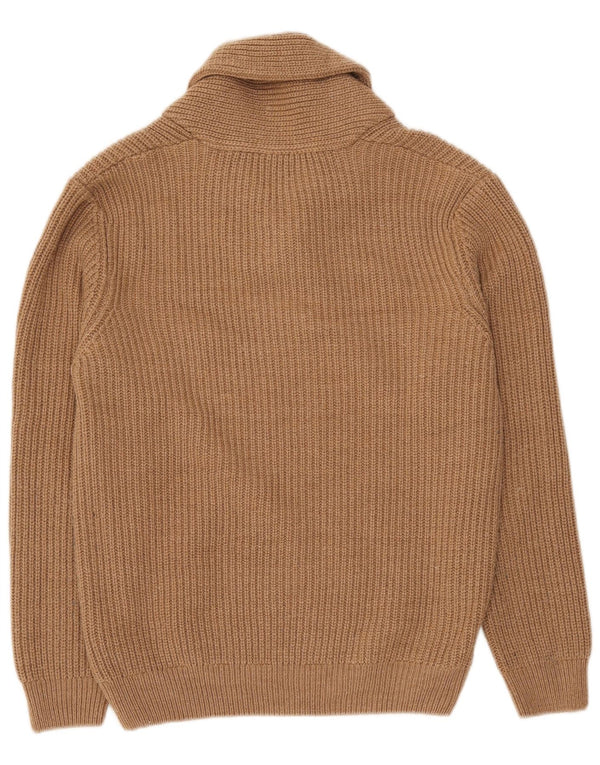Zara Homme Pull Col Châle Pull Large Beige Acrylique
