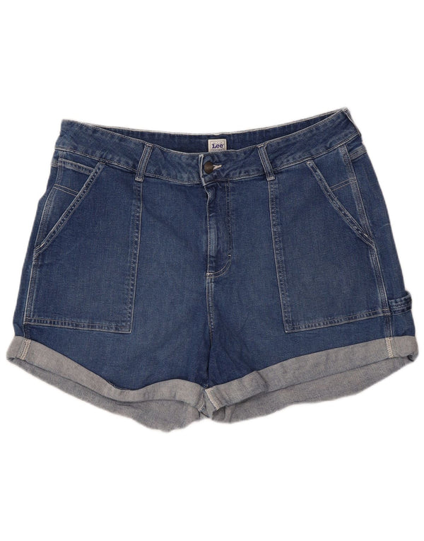Lee Short en jean taille haute pour femme US 18 2XL W38 Bleu Coton