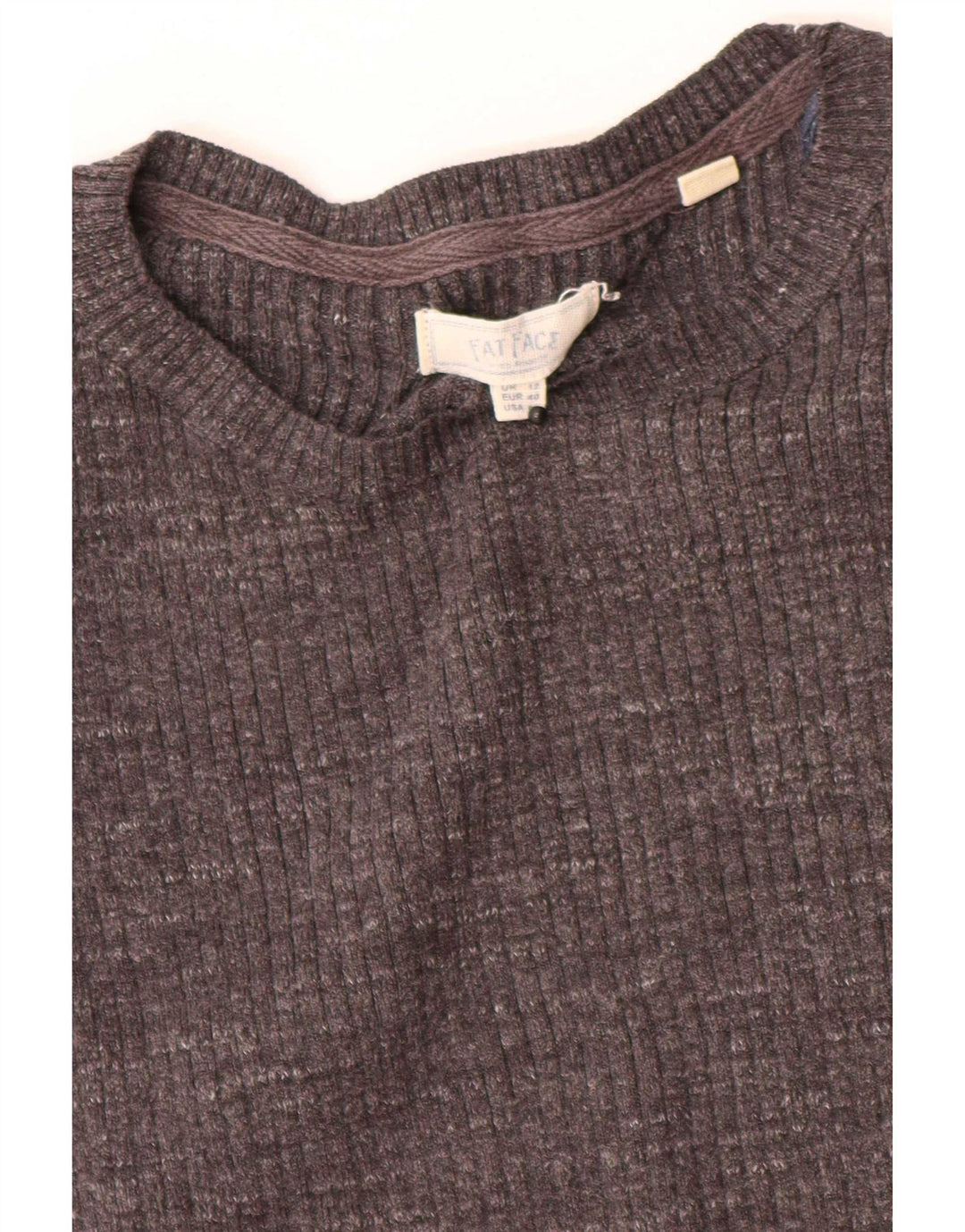 Fat Face Top Femme Manches Longues UK 42 Gris Moyen Coton