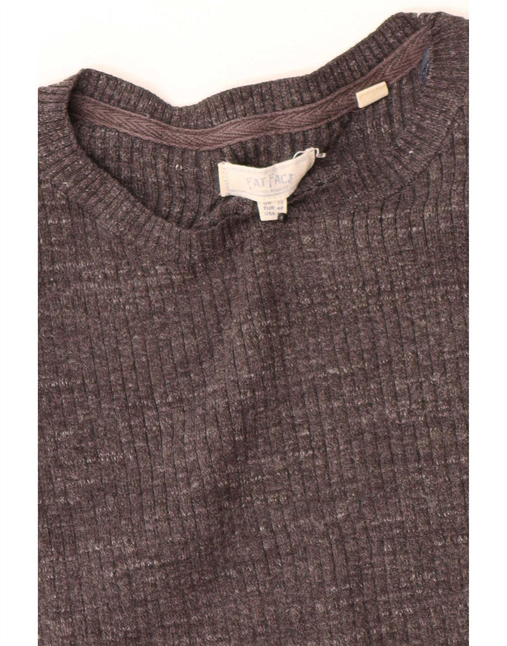 Fat Face Top Femme Manches Longues UK 42 Gris Moyen Coton