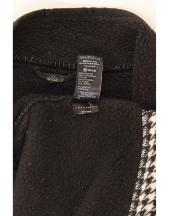 Marks & Spencer Veste polaire Sherpa pour femme UK 12, pied-de-poule noir moyen