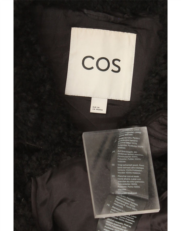 Cos Gilet surdimensionné en fausse fourrure pour femme EU 36 petit polyester noir